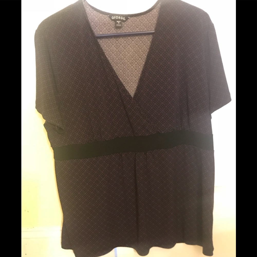 Dark Purple/Black Geometric Print Knit Top
